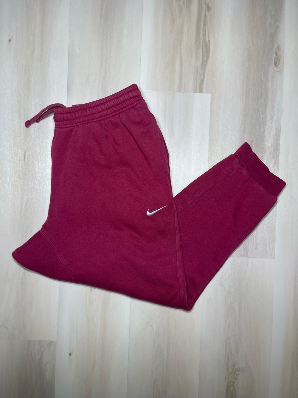 Nike Sweatpants Men’s Sz XXL Maroon Fleece Joggers Waist Drawstring Cuffed